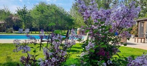 Una piscina al aire libre, una piscina climatizada
