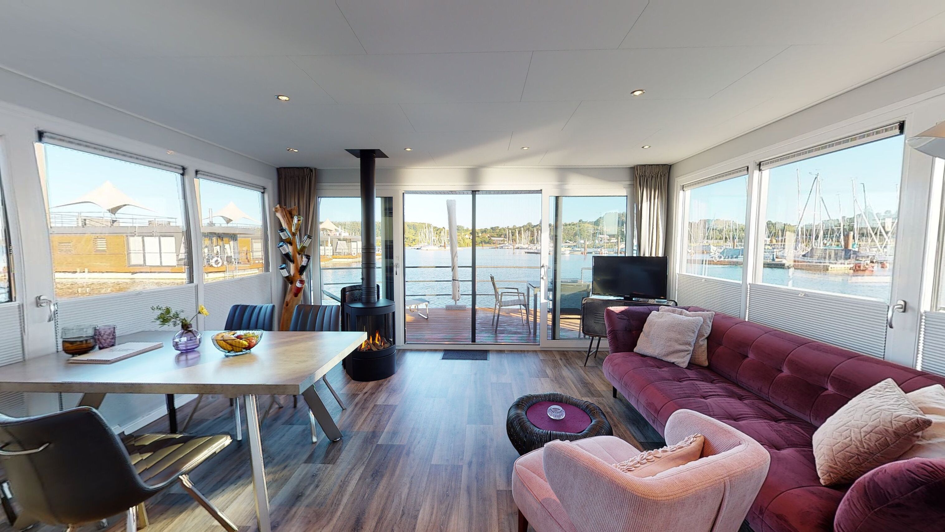 Flat-screen TV, tablet