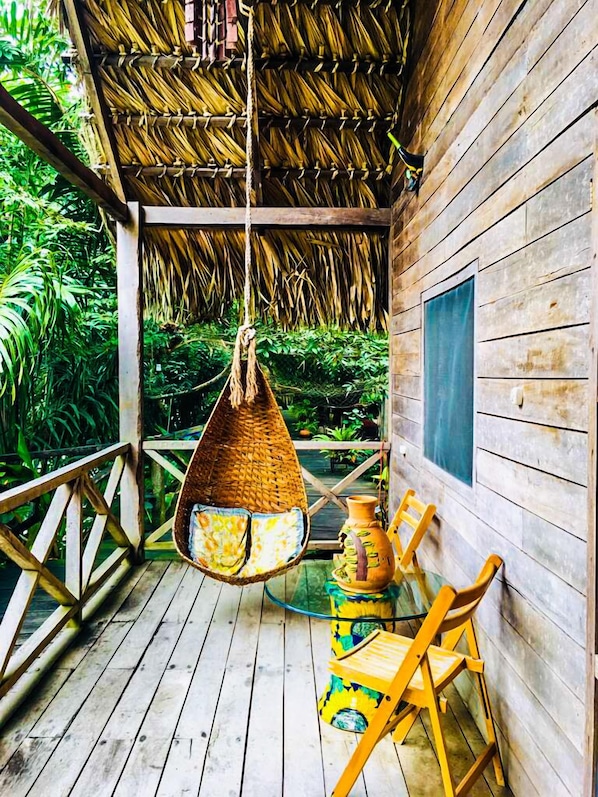 Romantic Cabin, River View | Terrace/patio - Rancho San Roman (Palizada)