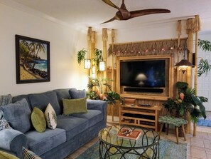 Smart TV, ping pong, books, video library