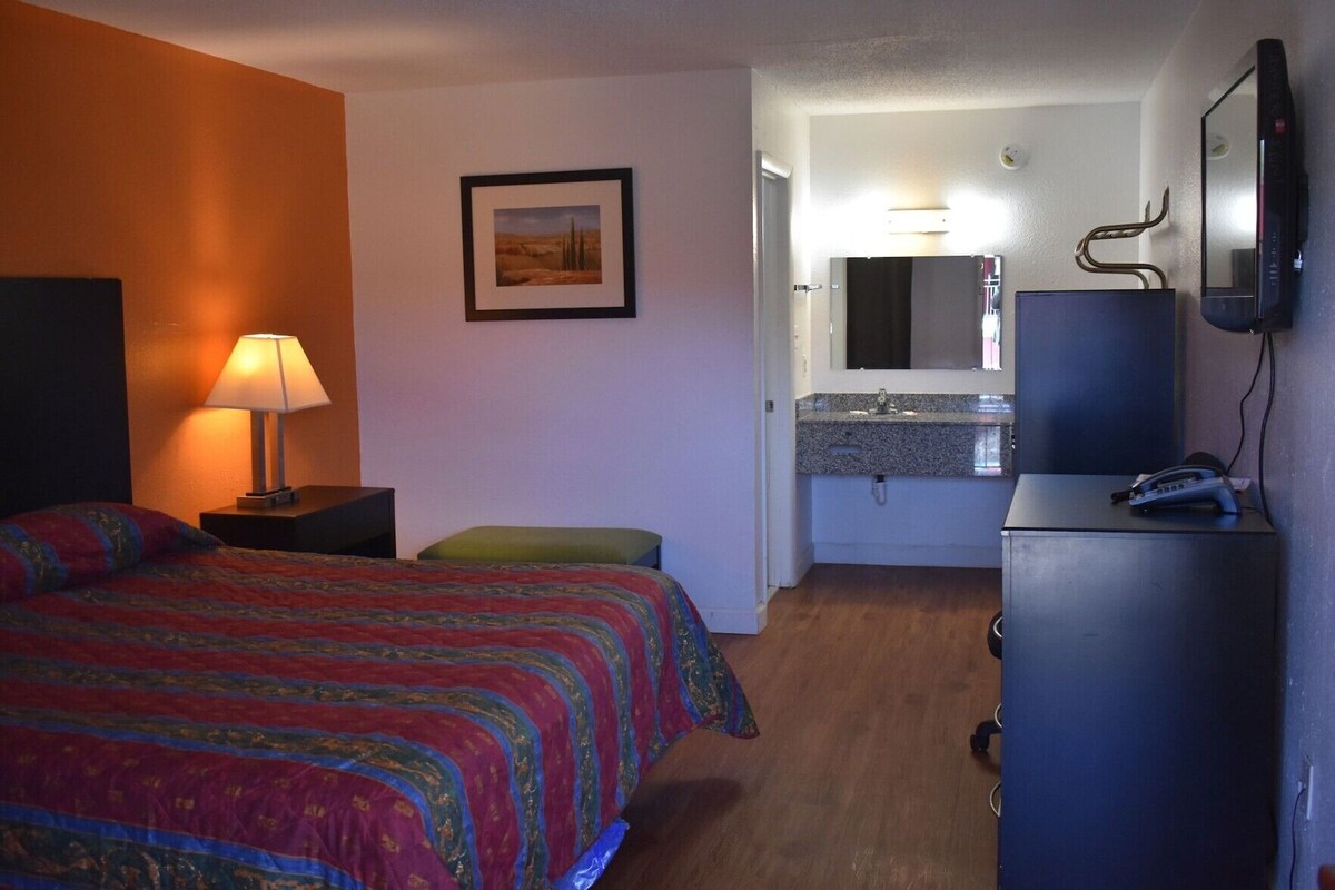 Blackout drapes, iron/ironing board (on request), WiFi (free)
