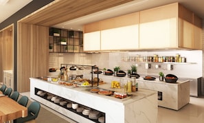 Daily buffet breakfast (AED 70 per person)