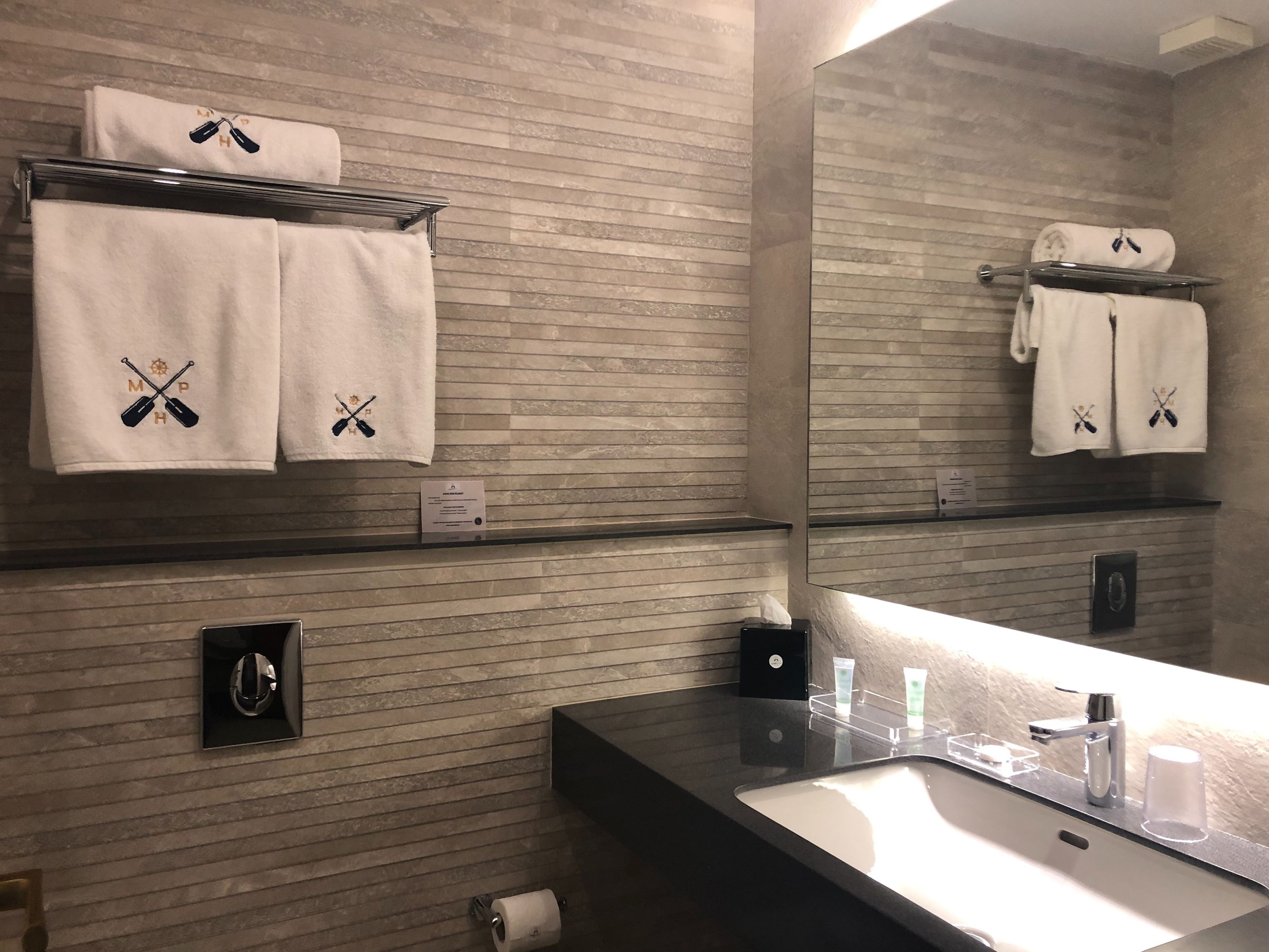 shower, rainfall showerhead, hair dryer, slippers