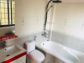 Habitación individual Premium, 1 habitación, vista al patio | Regadera en el baño