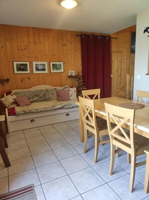 Interior - Chalet, 350m from ski slopes, view mountain, fitness, terrace, parking, tv, ski locker, 43m² (Agnières-en-Dévoluy)