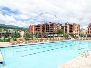 Condo (Breck_MainStStation_1502) | Pool | Outdoor pool, a heated pool - Perfectly Placed 2 Bedroom Vacation Rental in Historic Downtown Breckenridge with Access to Hot Tub and Pool (Breckenridge)