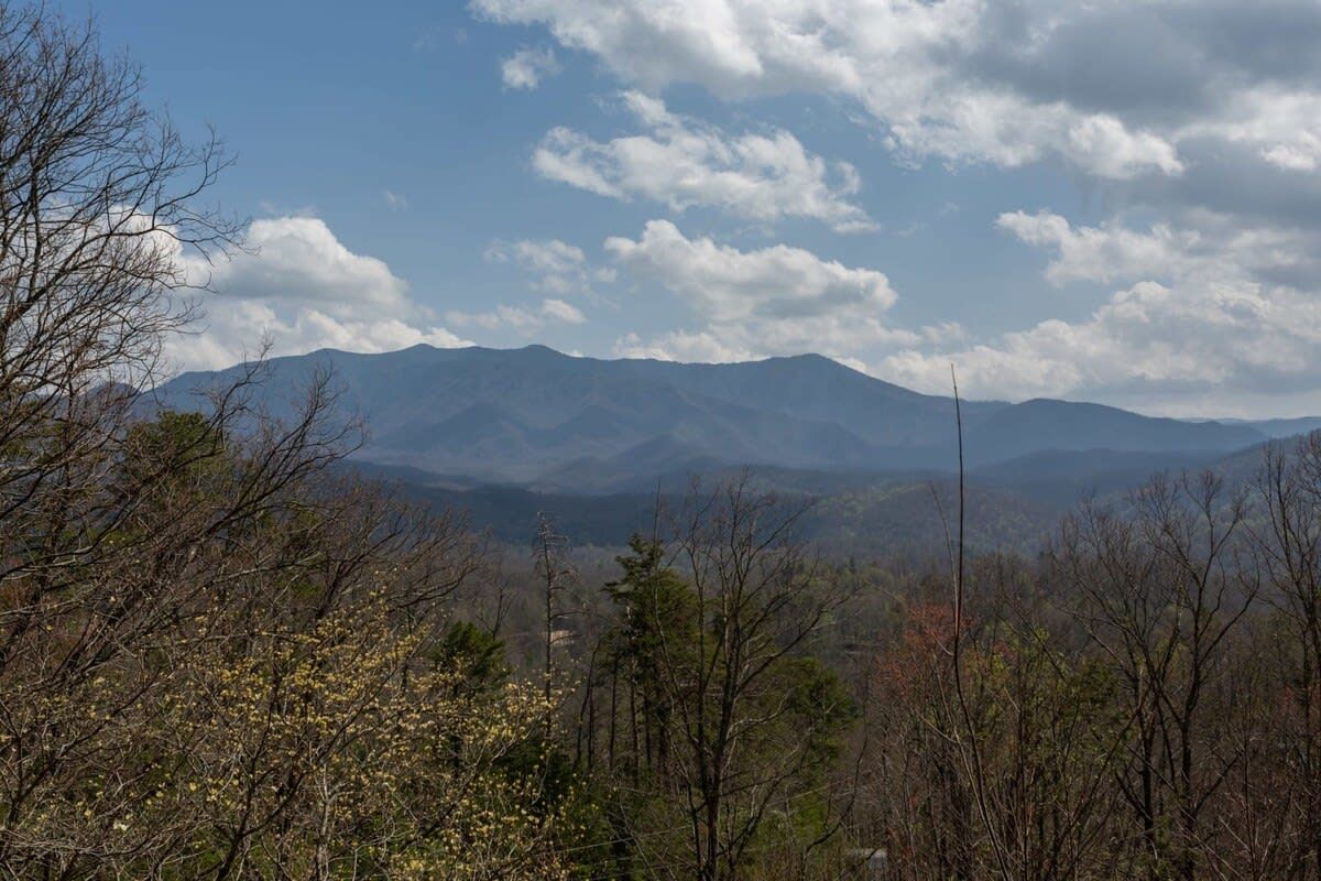 A mountainous landscape with a clear sky.