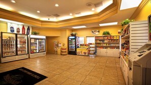 Convenience store offers a wide selection of snacks and beverages.