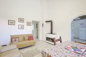 Télévision, cheminée, livres