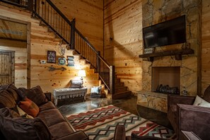 Smart TV, fireplace, DVD player