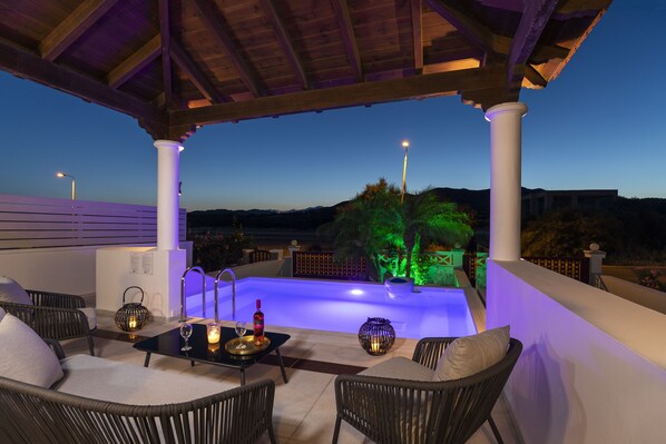 Ferienhaus, Poolblick | Ausblick vom Zimmer