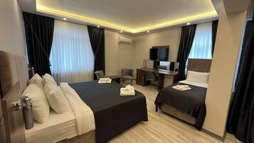 Down comforters, minibar, in-room safe, desk