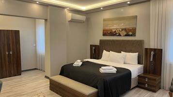 Down duvets, minibar, in-room safe, desk