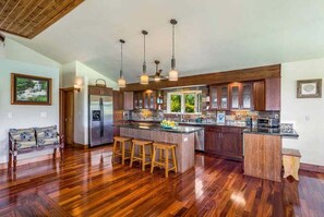 Fridge, microwave, oven, stovetop - Hale A Kai - a 4br/4ba golf course home in Princeville (Princeville)