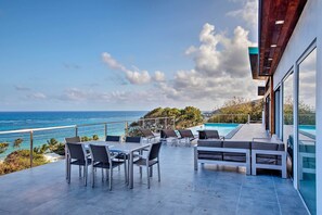 Outdoor dining - Luxury St Croix Home w/ Oceanfront Pool & Views (Slob)