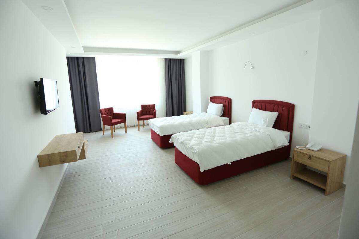 Twin Room, Mountain View | Hypo-allergenic bedding available, laptop workspace, blackout drapes
