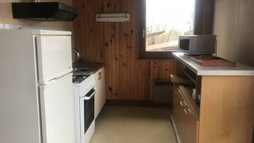 Fridge, microwave, oven, coffee/tea maker