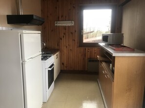 Fridge, microwave, oven, coffee/tea maker