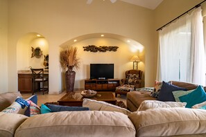 TV, DVD player, books