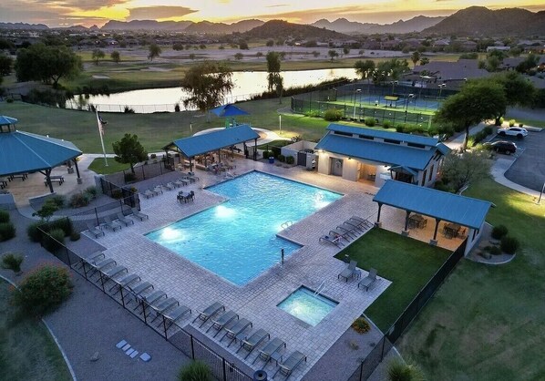 Outdoor pool, a heated pool