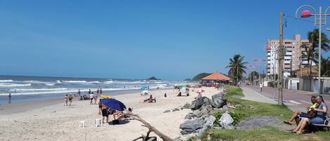 在海灘附近、躺椅