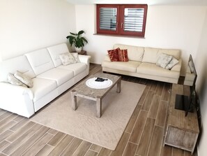 Smart TV, DVD player, foosball