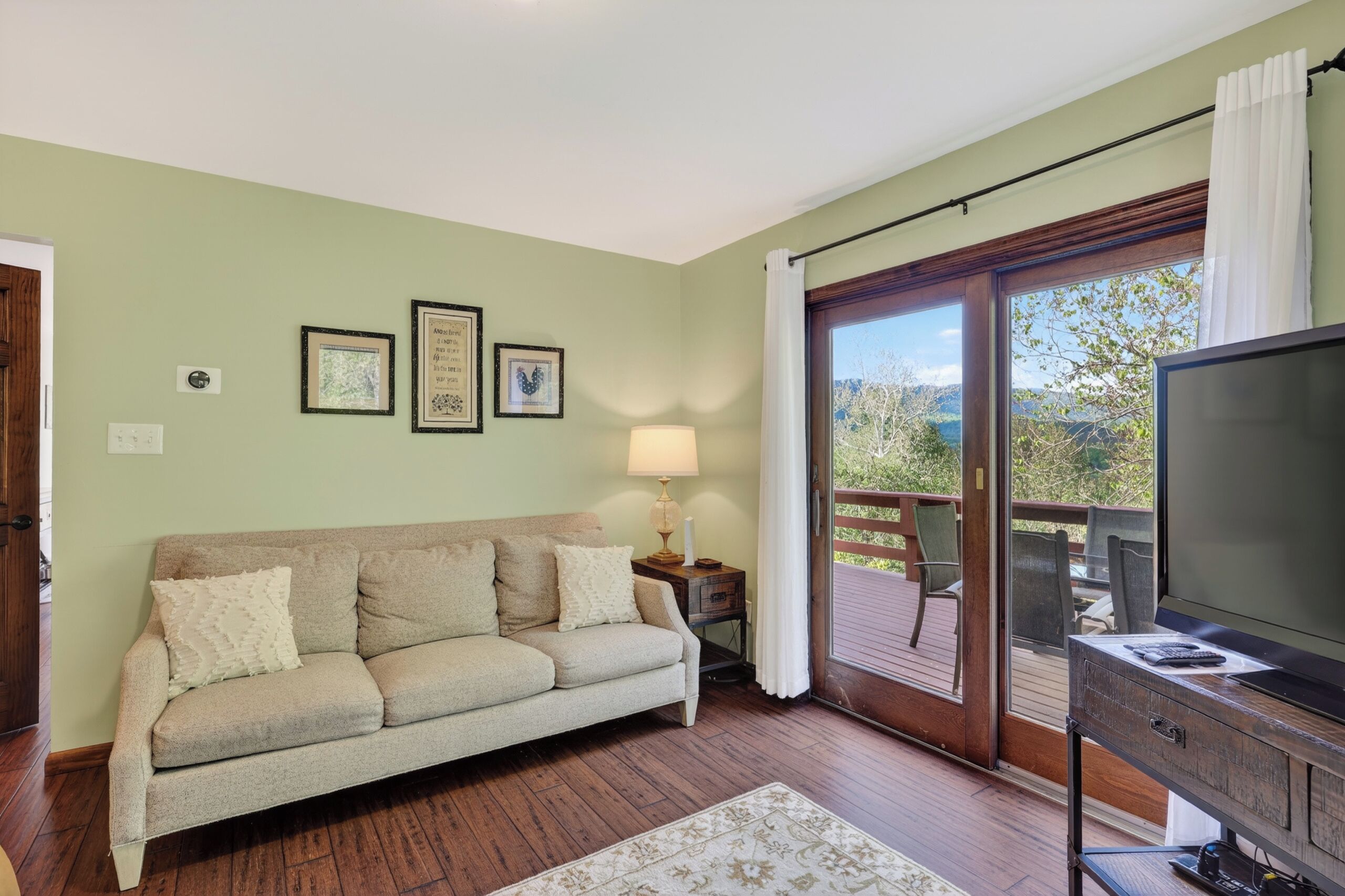 Smart TV, fireplace, Netflix, Hulu