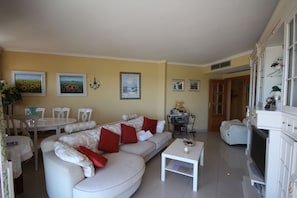 TV, DVD player, stereo