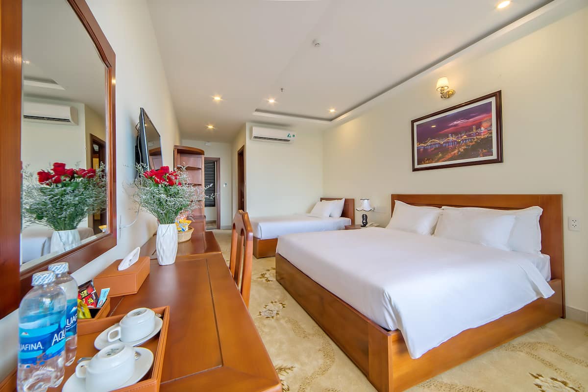Familienzimmer | Hochwertige Bettwaren, Betten mit Memory-Foam-Matratzen, Minibar