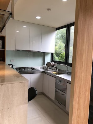 Fridge, electric kettle
