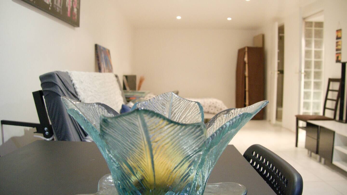 1 slaapkamer, een bureau, een strijkplank/strijkijzer, reisbedje