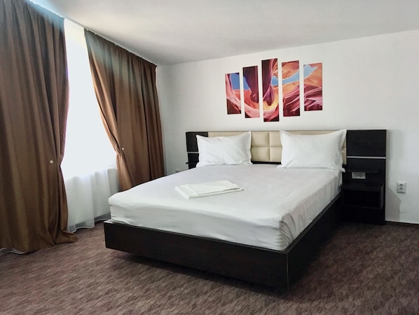 Individually decorated, individually furnished, desk, iron/ironing board