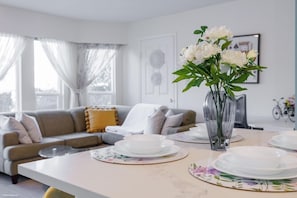 Smart TV, fireplace, video games, DVD player
