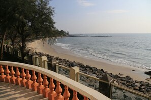 On the beach, beach towels
