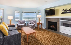 TV, fireplace, DVD player, stereo