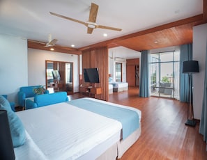 Family Studio Suite, Balcony, Partial Sea View | 1 bedroom, down duvets, in-room safe, desk - Araamu Hotels Maldives (Dhiffushi)