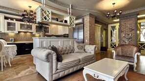 Premium Room, 1 Queen Bed, City View | Living area - Hidden Paradise (Kharkiv)