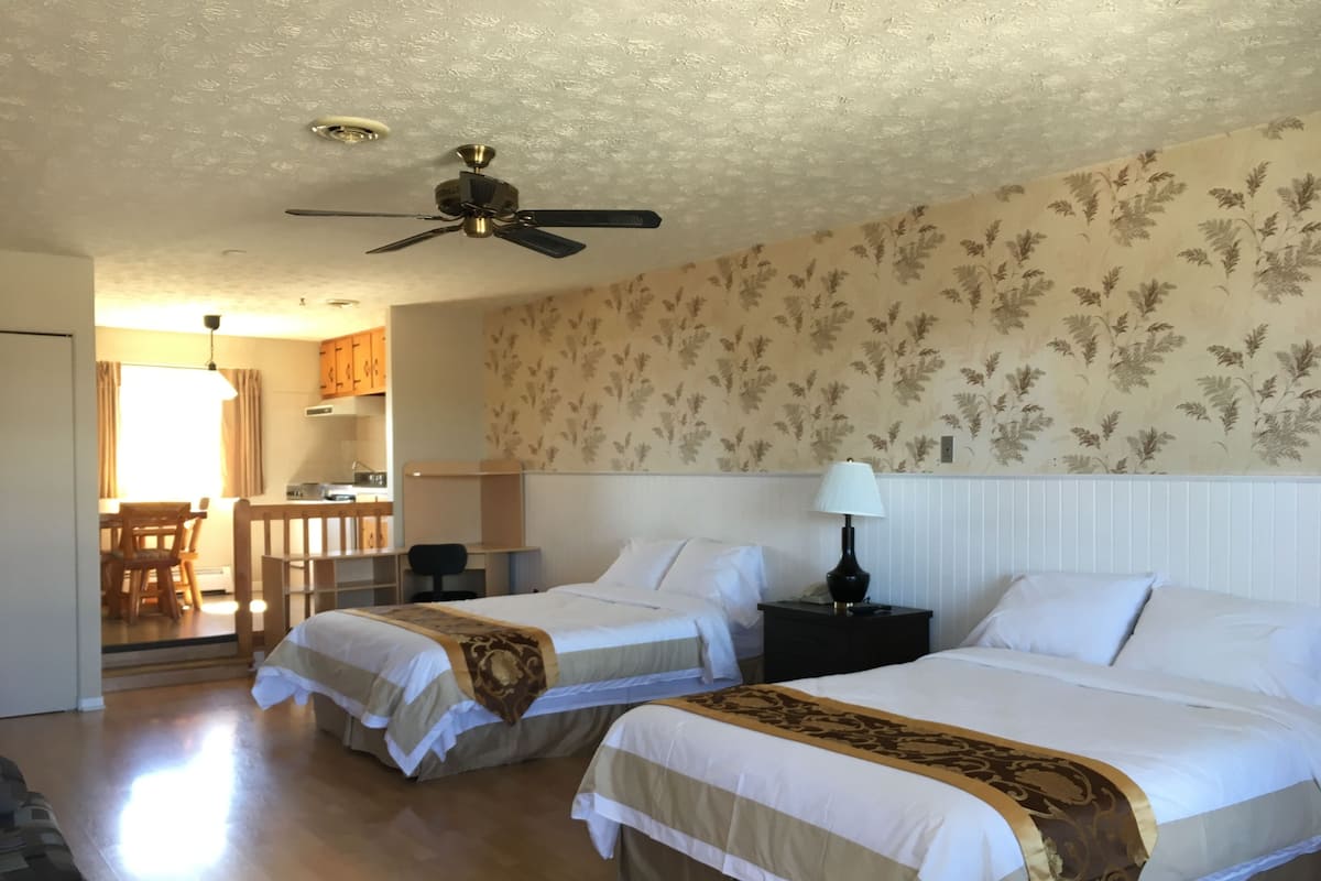 Chambre Quadruple Familiale, 2 lits doubles, non-fumeurs, coin cuisine | Bureau, Wi-Fi gratuit