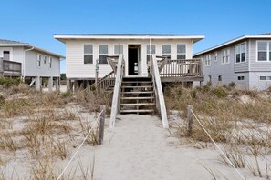 Exterior - Yellow Bird: Retro 1965 Oceanfront Beach Cottage! (Holden Beach)