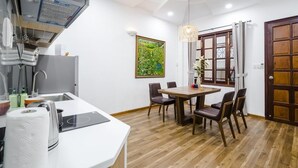 Apartment, 1 Bedroom, Balcony | Private kitchenette | Full-size fridge, microwave, stovetop, electric kettle