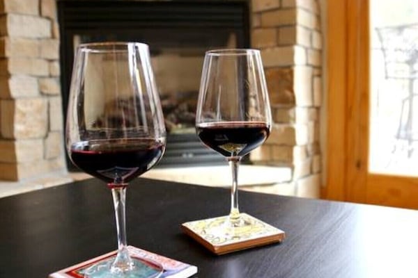 Have a glass of wine by the gas fireplace!