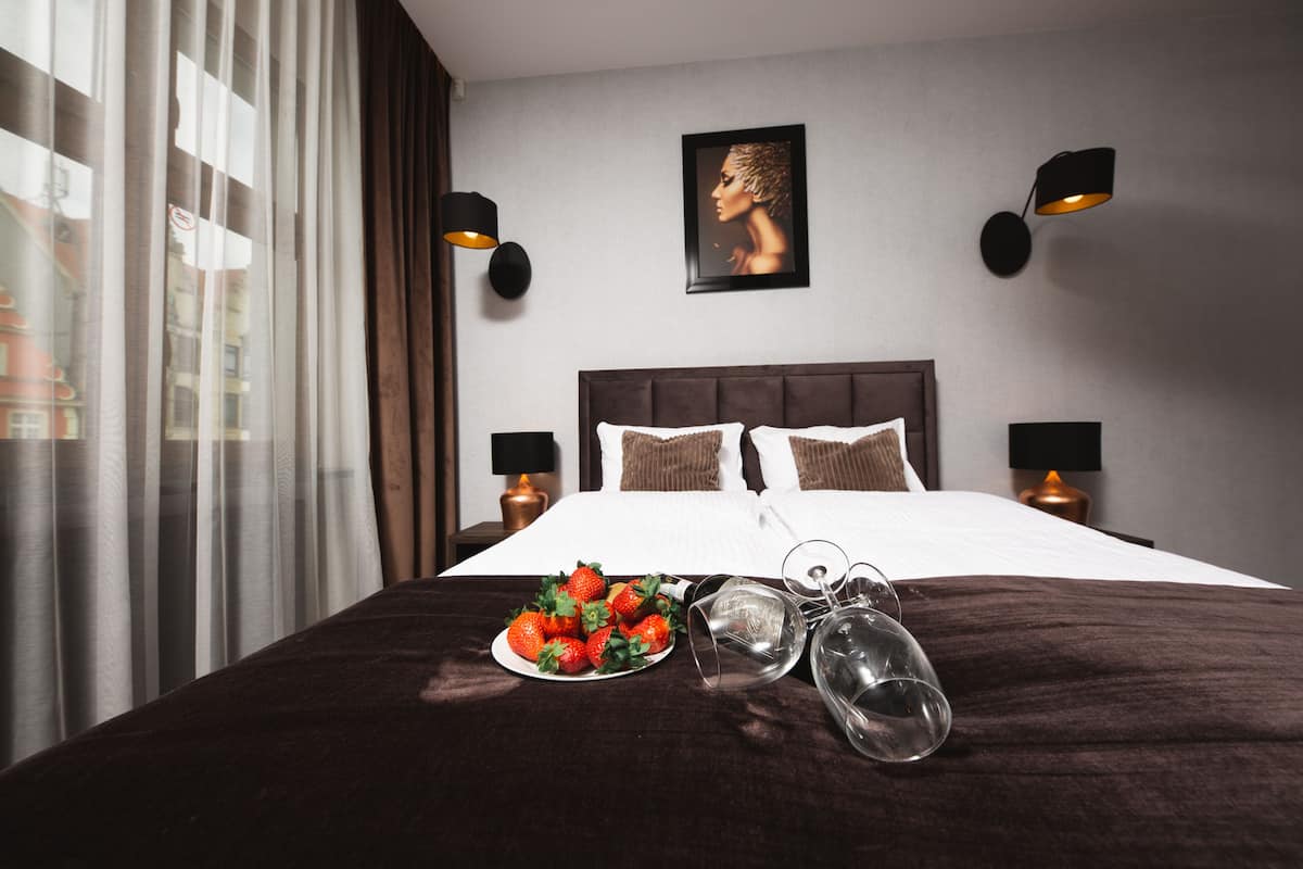 Exclusive Studio, City View | 1 bilik tidur, peralatan tempat tidur premium, peti besi dalam bilik