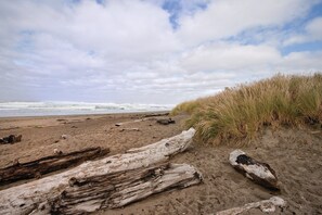 On the beach, beach towels