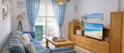 TV, DVD player, stereo