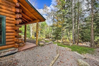 Adirondack Waterfalls Cabin on River/ Spectacular View/ Natural Swimming Pool.
