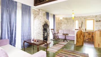 Panoramic Villa, River View, Poolside | Living area | Flat-screen TV