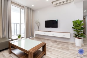 LCD TV, fireplace
