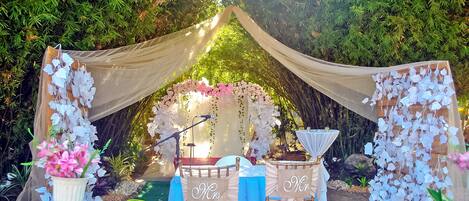 Outdoor wedding area