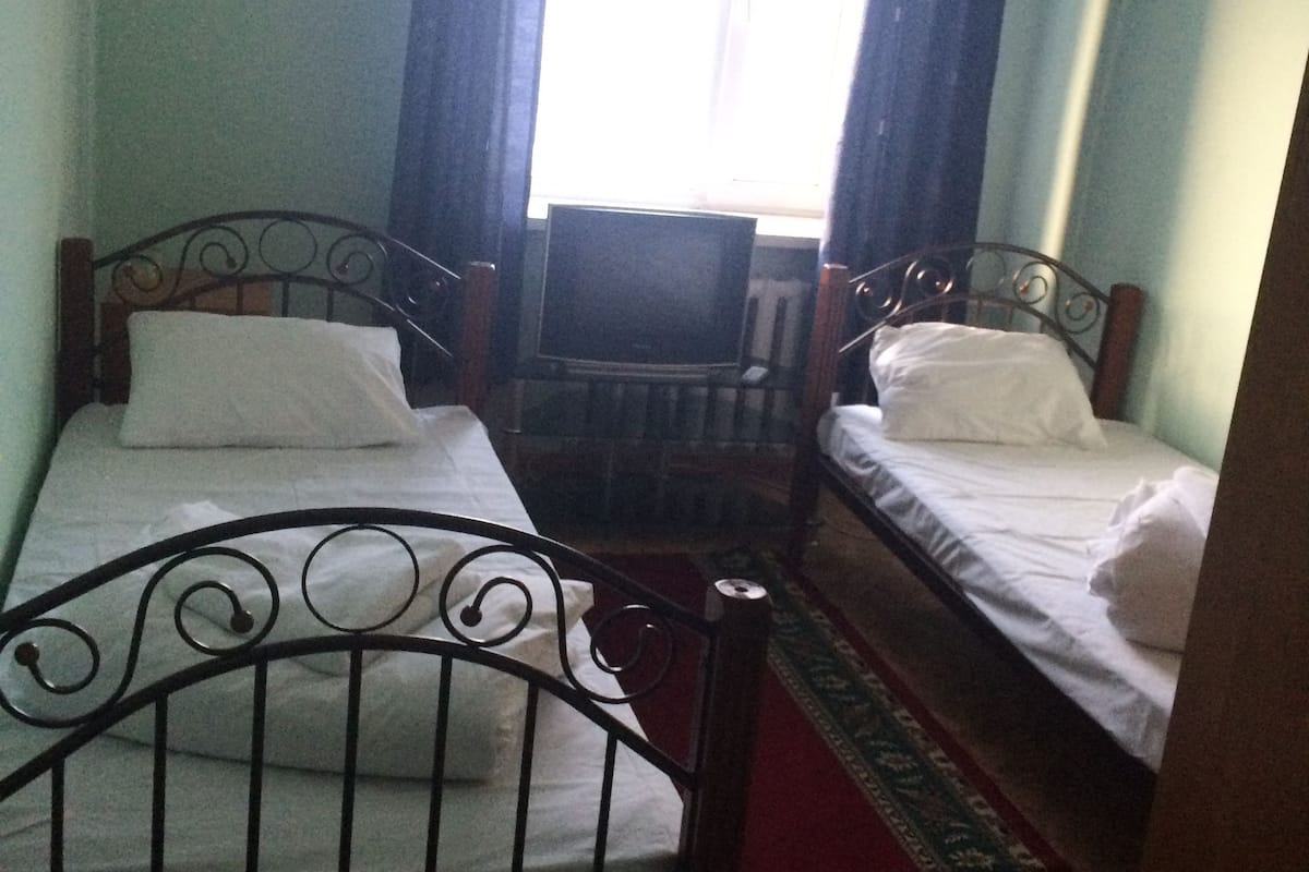 Eenvoudige kamer, 1 twee- of 2 eenpersoonsbedden | Verduisterende gordijnen, een strijkplank/strijkijzer, extra bedden