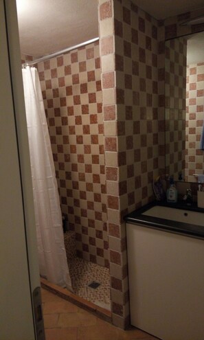 Appartement, 1 slaapkamer | Badkamer met douche